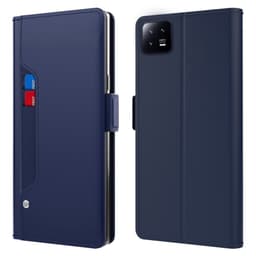 SKALO Xiaomi 13 5G Kortholder Mirror Flip Cover - Blå