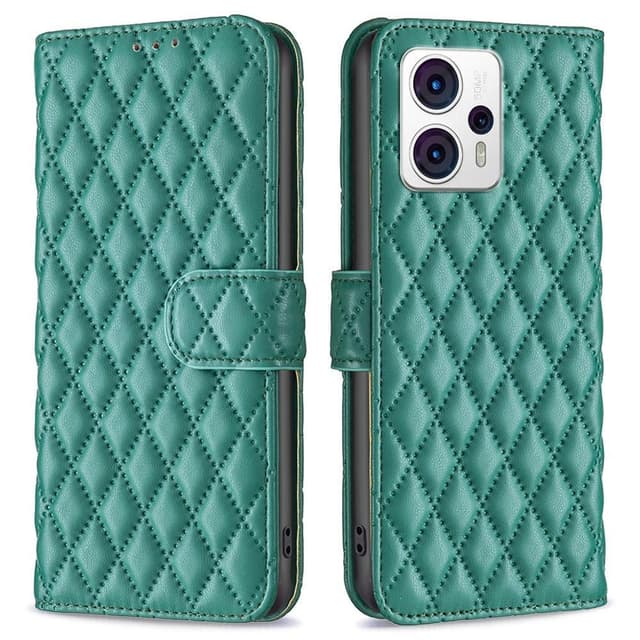 SKALO Motorola Moto G53 5G BINFEN COLOR Quiltat Plånbok - Grön