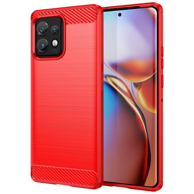 SKALO Motorola Edge 40 Pro 5G Armor Carbon Stöttåligt TPU-skal - Röd