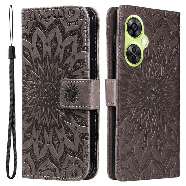 SKALO OnePlus Nord CE 3 Lite 5G Mandala Flip Cover - Grå