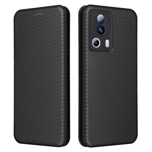 SKALO Xiaomi 13 Lite Carbon Fiber Pungetui - Sort