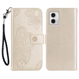 SKALO Motorola Moto G23 4G Mandala Owl lompakkokotelo - Kulta
