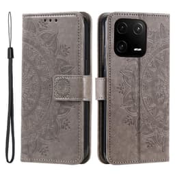SKALO Xiaomi 13 5G Mandala Plånboksfodral - Grå