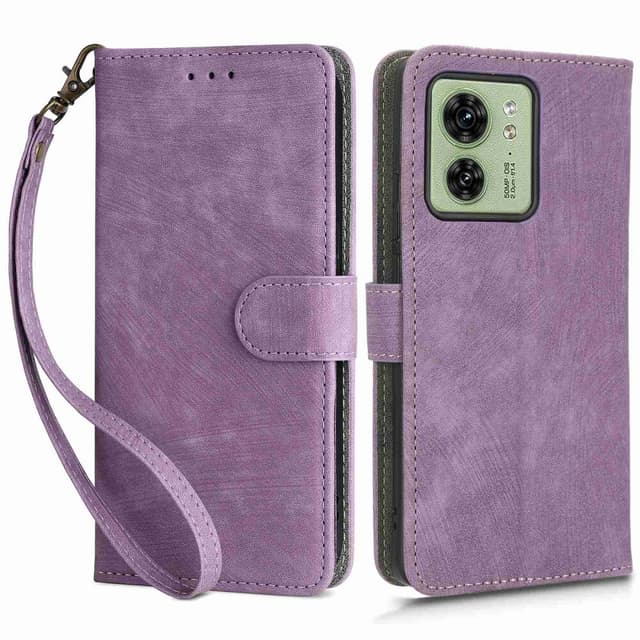 SKALO Motorola Edge 40 5G Lompakkokotelo PU-nahkaa - Violetti