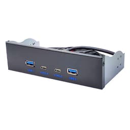 NÖRDIC 5,25"" HDD frontpanel 2xUSB-C 5Gbps 2xUSB3.0 20pin-kontakt
