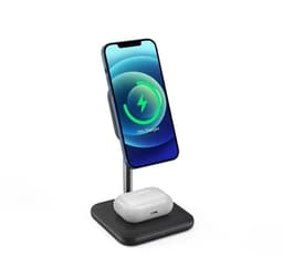NÖRDIC magneettinen langaton latausasema 2 in 1 Magsafelle Apple Iphonelle ja Airpodille