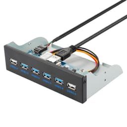 NÖRDIC 5,25"" HDD frontpanel 4xUSB3.0 5Gbps och 2xUSB-A 2.0 20pin kontakt