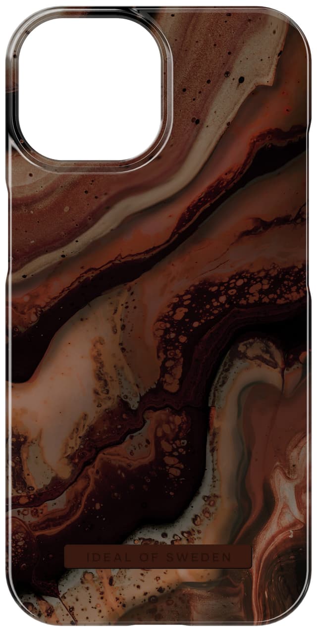 iDeal of Sweden Fashion iPhone 15 suojakuori (Dark Amber Marble)
