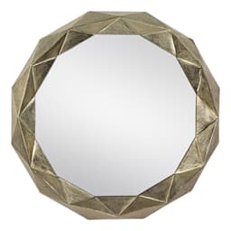 WOMO-DESIGN Dekorativ väggspegel Guayaquil Ø 84 cm av glas, guld, metallram av