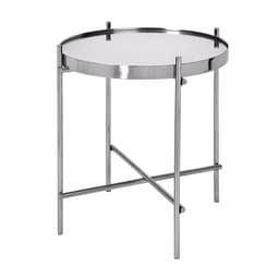 WOMO-DESIGN design sidobord Ø43x45 cm i silver av metall och glas,