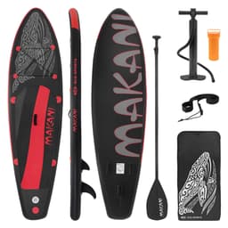 Musta/punainen puhallettava stand-up-paddleboard, ilmapumppu