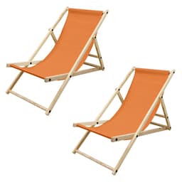 Liggestol foldbar træ 3 liggepositioner op til 120 kg Orange