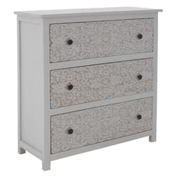 Lipasto kolmella laatikolla 88x86x35 cm Harmaa mangopuu WOMO-mallia