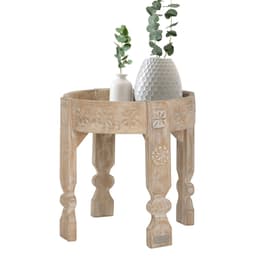 Sidobord 45x45x46 cm natur/vit mangoträ WOMO-Design