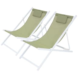 2 kansituolia Ranta Lounger Sun Lounger Puutarha Lounger taittuva tuoli Alumiini