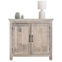 Byrå med två dörrar 94x92x47 cm Vit/Naturträ WOMO-Design