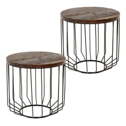 WOMO-DESIGN design-sivupöytä pyöreä Ø 50 x 50 cm luonnon massiivipuuta