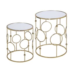 WOMO-DESIGN design -sivupöytä, 2 Ø40 / Ø45 cm kultaa, olohuoneen pöytä