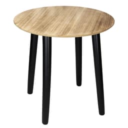 ECD Germany sidobord runt Ø 40 cm med ben av furu naturligt, svart för
