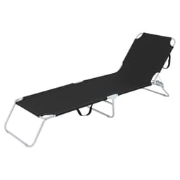 ECD-Germany solarium liggestol 200x56x26cm, Sort,aluminiumsramme, folde strand