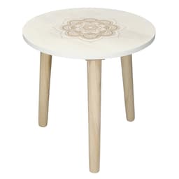 ECD Germany -sivupöytä pyöreä Ø 33cm, jalat mäntyä - valkoinen, luonnollinen -