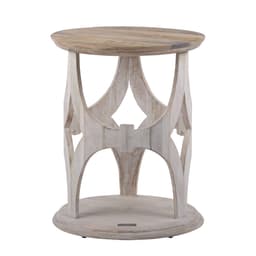 WOMO-DESIGN Orientalsk sidebord Paris Ø45x55 cm rundt, natur / hvid, massivt