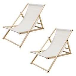 Liggestol foldbar træ 3 liggepositioner op til 120 kg Beige