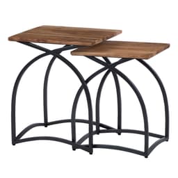 WOMO-DESIGN sohvapöytä 2 kpl 35x40 / 30x35 cm, luonnon-rauta antiikki,