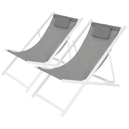 Set med 2 däckstolar Strandstol Solstol Solstol Trädgårdsstol Fällbar stol