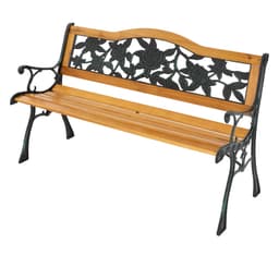 ML Design Garden Bench Park Bench 3-sæders Massivt træ Bænk med ryg og armlæn,