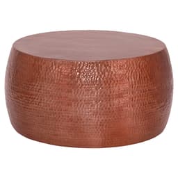 WOMO-DESIGN soffebord Ø 90x45cm koppar, unik, hammering, handgjord sida bord,