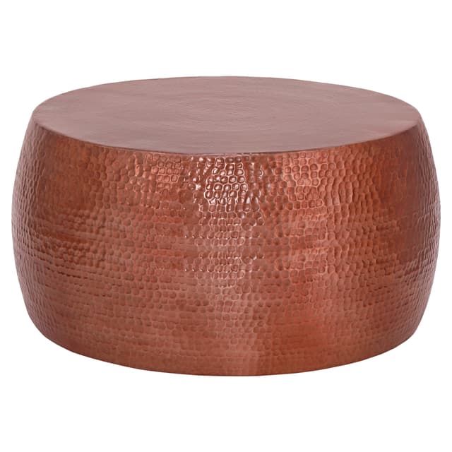 WOMO-DESIGN soffebord Ø 90x45cm koppar, unik, hammering, handgjord sida bord,