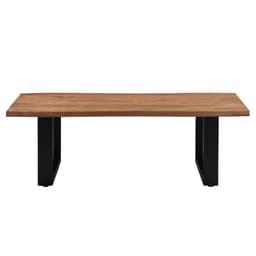 WOMO-DESIGN® sohvapöytä 120x60 cm massiivipuuta akaasia puu metallirunko