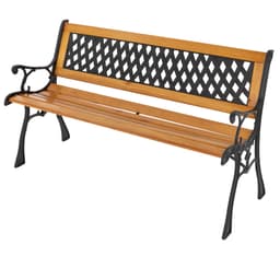 ML Design Garden Bench Park Bench 3-sæders Massivt træ Bænk med ryg og armlæn,