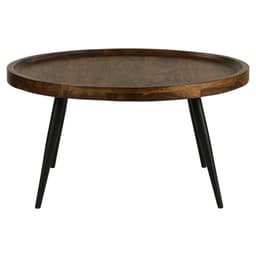 Womo-Design sofabord ravnna rund ø75x39cm, brun-sort, unik, håndlavet stue bord,
