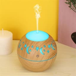 Luftfugter/Aroma Diffuser med 7 LED'er, Lyst træ med nattehimmel