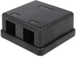 DeLOCK Keystone boks, 2 porte, plast, sort