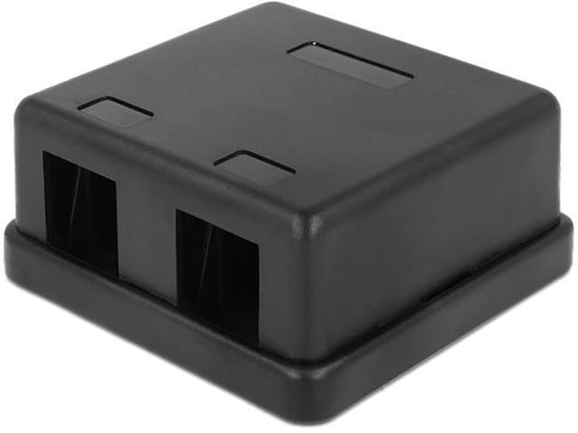 DeLOCK Keystone boks, 2 porte, plast, sort