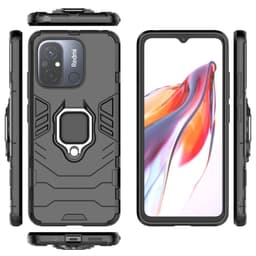 Til Xiaomi Redmi 12C Stødsikker Kickstand Telefontaske Bilmonteret metalplade