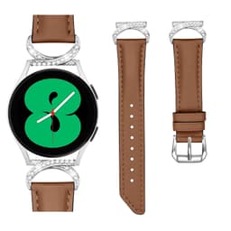 Armband av äkta läder 20 mm för Samsung Galaxy Watch 4/5 Brun