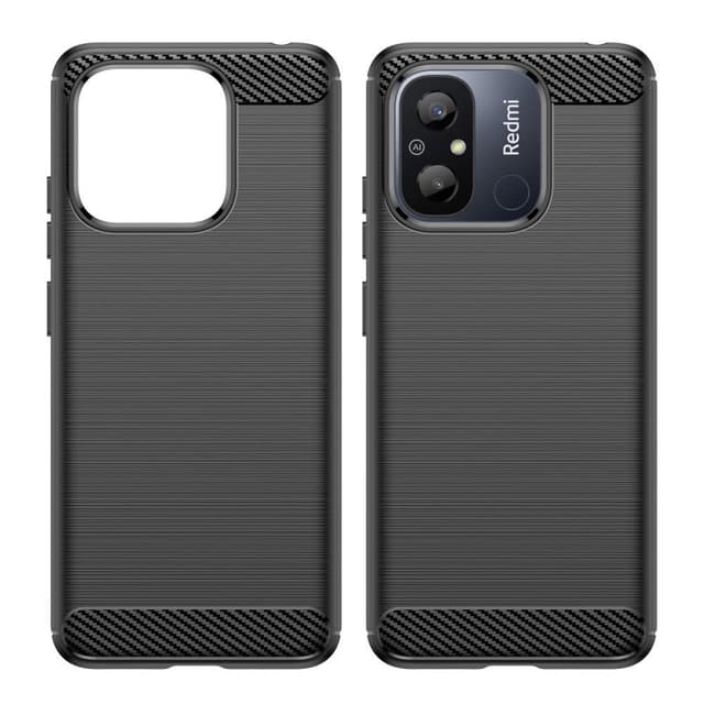 För Xiaomi Redmi 12C Karbon fiber texture Skal Baksida - Svart