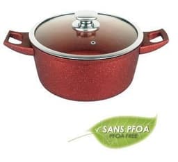 Royalty Line Aluminium Nonstick Kastrull 26 cm, Marmor Röd