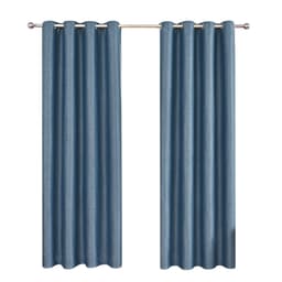 Vändbara linne mörkläggningsgardiner 2-pack Blå 100 x 200 cm