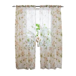 Långa semi-transparenta gardiner semi draperier för sovrum vardagsrum 2-delat Rosa 1 x 2 m
