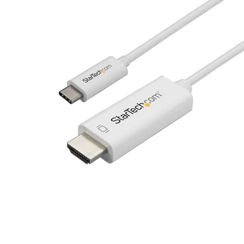 StarTech.com 2 m USB-C till HDMI-kabel - 4K vid 60Hz - Vit, 2 m, USB Type-C, HDM