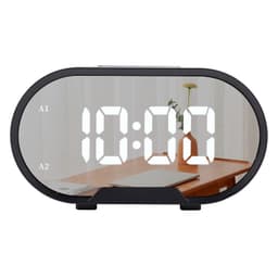 Digitalt vækkeur snooze funktion 12/24 display spejl overflade Sort