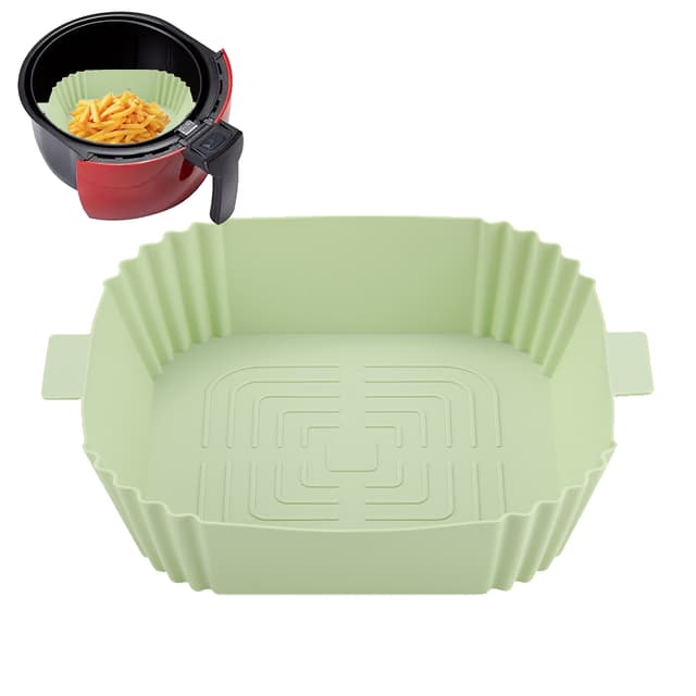 Silikonskål för Air Fryer 16,5x19,5 cm Grön