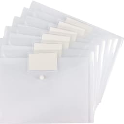 A4 filväska Dokumentmappsnäppknapp 12-pack Läpinäkyvä