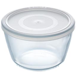 Pyrex Rund form med plastlock 15cm/1