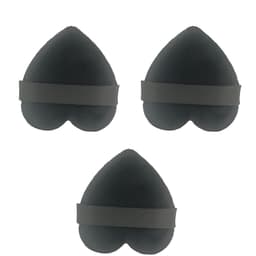 Heart Powder Puffs 3-pack Musta